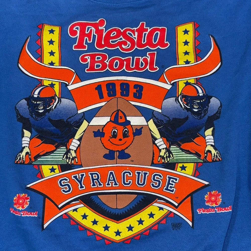 Vintage 1993 Fiesta Bowl Syracuse University Tultex Crewneck Sweatshirt Large